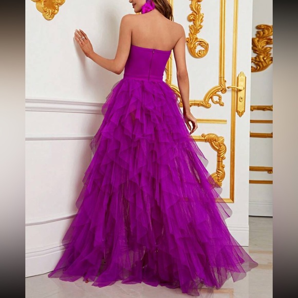 Luxe mesh tube party gown dress - Picture 4 of 6